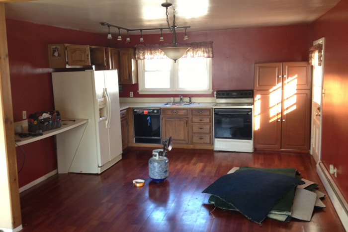 Before kitchen flooring